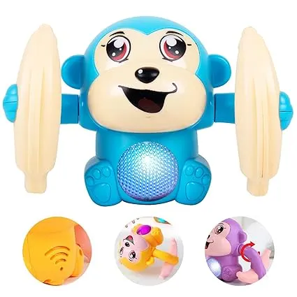Voice Control Dancing Monkey Toy | LED Musical Tumbling Toy for Kids | Interactive Voice-Activated Toy | Gift for Toddlers & Children